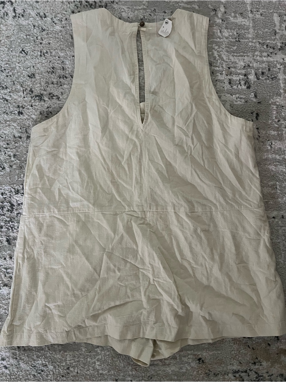 NWT Free people Cream linen Sleeveless Romper - Picture 8 of 8